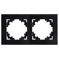 Рамка 2-местная, металл, STEKKER MFR00-7002-05, серия Катрин, черный