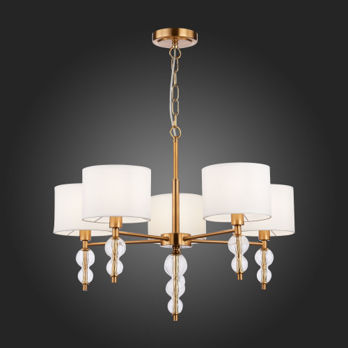 SLE105713-05 Светильник подвесной Латунь, Прозрачный/Белый E14 5*40W RAMER фото 3