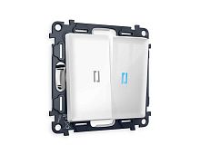 Комплект механизма 2-кл проходного выключателя AMBRELLA VOLT с подсветкой 10000K ALFA Белый глянец QUANT (AP1040, VM120, G29B) MA104040