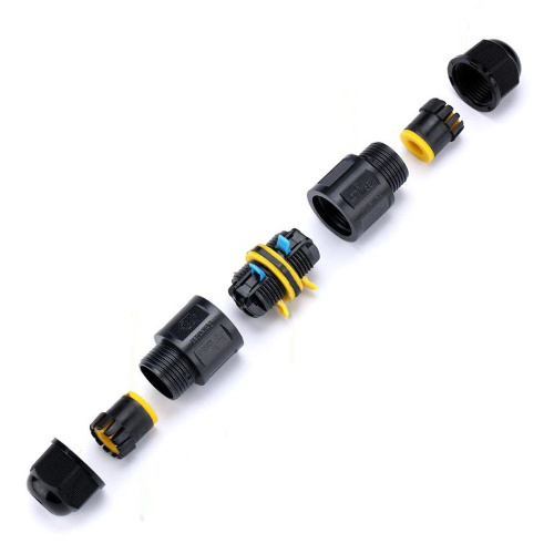 Соединитель-коннектор 3-контактный LD545  с рычажной клеммой, с пружинным контактом, водонепроницаемый, черный фото 3