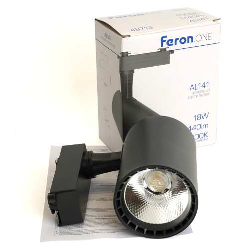 Светодиодный светильник Feron.ONE AL141 трековый однофазный на шинопровод 18W 4000K 35 градусов черный фото 11