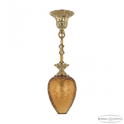 Подвесной светильник бронзовый с хрусталём 7003P/12 G Amber/H-1C Подвесной светильник бронзовый с хрусталём 7003P/12 G Amber/H-1C