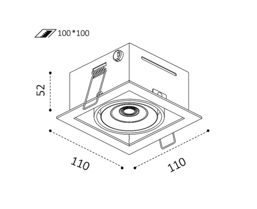 DL 3032 white 4000K светильник встраиваемый поворотный фото 2