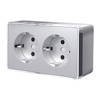 Розетка двойная с заземлением Gallant серебряный W5072106