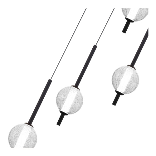 SL6120.403.04 Светильник подвесной ST-Luce Черный/Прозрачное кракелированное стекло LED 4*8,5W 3000K PEEK фото 3