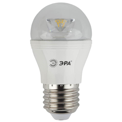 Лампа светодиодная ЭРА E27 7W 2700K прозрачная LED P45-7W-827-E27-Clear Б0017243 Лампа светодиодная ЭРА E27 7W 2700K прозрачная LED P45-7W-827-E27-Clear Б0017243
