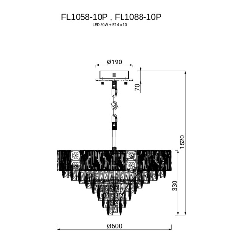 Люстра подвесная Delight Gold FL1058-10P фото 3