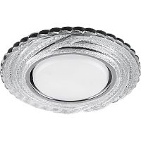 Светильник встраиваемый с белой LED подсветкой Feron CD4037 потолочный GX53 без лампы, прозрачный, хром