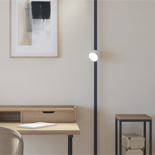 DK5543-WH+BK Поворотный светильник для трека-ремня Belty, серия Spot, со светодиодом, D100*H107мм, 48V DC, 12W, RA90, 120°, 3000K, IP20, белый с черным, алюминий фото 9