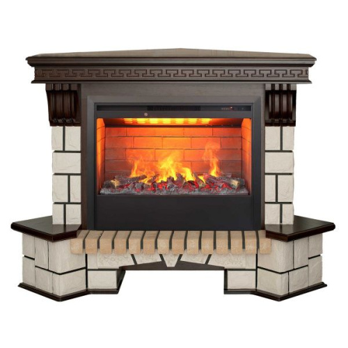 Электрокамин RealFlame Stone Coner AO античный дуб с очагом 3D Helios 26 Электрокамин RealFlame Stone Coner AO античный дуб с очагом 3D Helios 26
