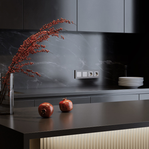 Рамка из поликарбоната на 4 поста Slab серебро софт W0042965 фото 2 Рамка из поликарбоната на 4 поста Slab серебро софт W0042965 фото 2