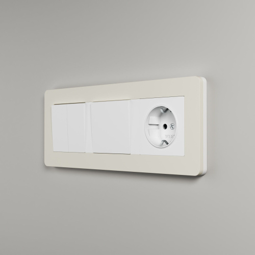 Рамка из поликарбоната на 3 поста Split айвори/белый, soft-touch W0033066 фото 6 Рамка из поликарбоната на 3 поста Split айвори/белый, soft-touch W0033066 фото 6