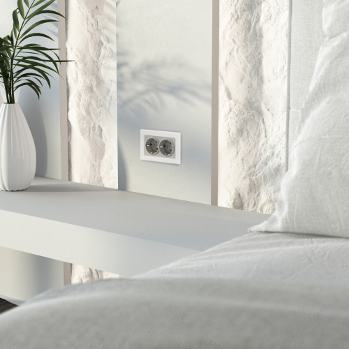 Розетка двойная с заземлением (дымчатый) W1272004 фото 3