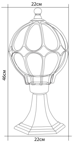 Светильник садово-парковый Feron PL3804  круглый на постамент 60W 230V E27, черное золото фото 2