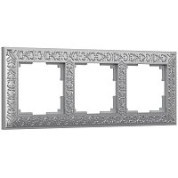 Рамка из металла на 3 поста Antik матовый хром WL07-Frame-03