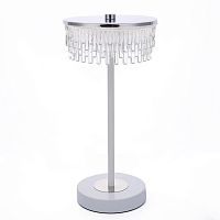 8253/1TL LEDIO LN26 531 серебро/белый/прозрачный, металл/акрил Настольная лампа LED 7W 4000К 220V SATIANA