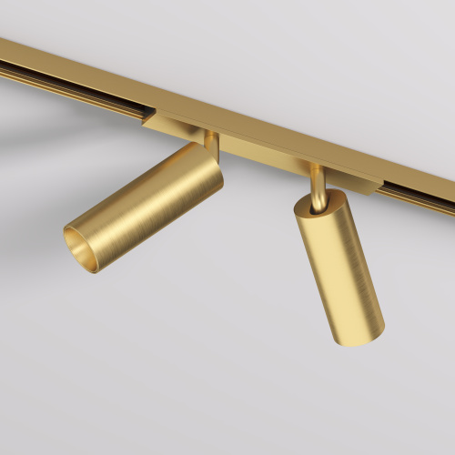 DK5742-SB Светильник для трека SHINE SPOT со светодиодом, D35*H100, 48V DC, 8W*2 , RA?90, 3000K, IP20, сатинированная латунь, алюминий фото 4