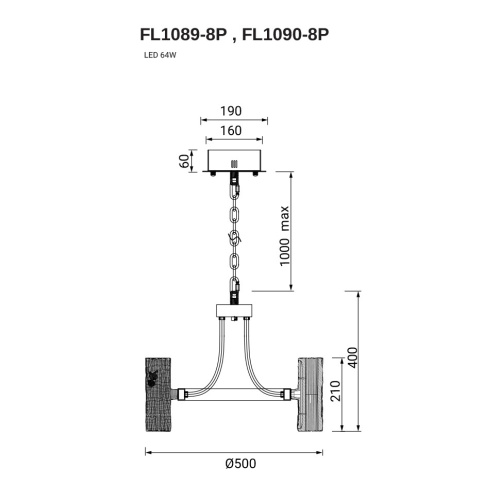 Люстра подвесная Inverno Rose FL1090-8P фото 3
