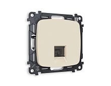 Комплект механизма компьютерной розетки AMBRELLA VOLT OMEGA Бежевый матовый RJ-45(8P8C) CAT6 с шторкой QUANT (OP3320, VM188) MO332010