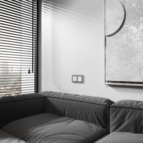 Рамка из стекла на 2 поста Senso дымчатый soft-touch W0023117 фото 2