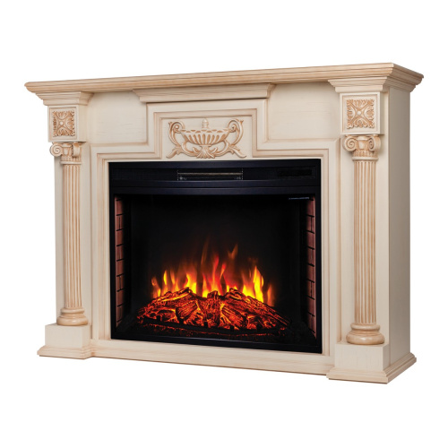 Каминокомплект LONDON/ЛОНДОН Бежевый дуб с бежевой патиной с очагом Электроочаг EPSILON/ЭПСИЛОН 33 фото 2