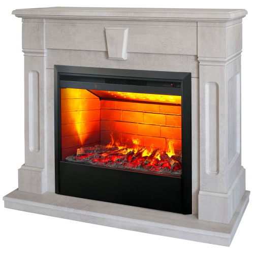 Электрокамин RealFlame Kellie 25,5/26 WT цвет белый камень с очагом 3D Helios 26 фото 2 Электрокамин RealFlame Kellie 25,5/26 WT цвет белый камень с очагом 3D Helios 26 фото 2