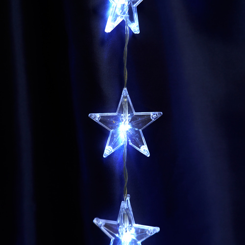 Светодиодная гирлянда Feron CL25 занавес Звездочки  2*1м  + 3м 5000K с контроллером, c питанием от сети 230V, прозрачный шнур фото 2