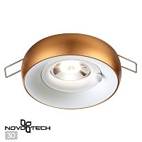 370800 SPOT NT21 597 белый/матовое золото Светильник встраиваемый влагозащищенный IP44 GU10 50W 220V WATER