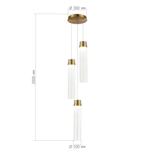 SL6236.303.03 Светильник подвесной ST-Luce Латунь/Прозрачный LED 3*12W 4000K CHAMPAGNE фото 2