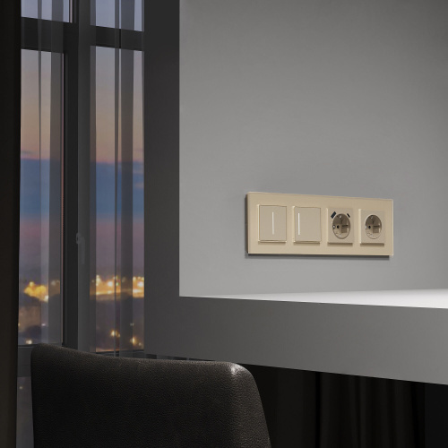 Умный сенсорный выключатель одноклавишный (шампань) W4513011 фото 3