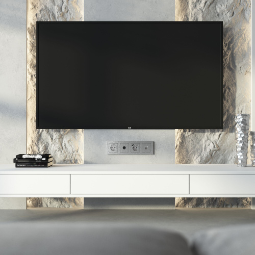 Розетка Ethernet RJ-45 (Hammaer серебряный) W1281006 фото 4