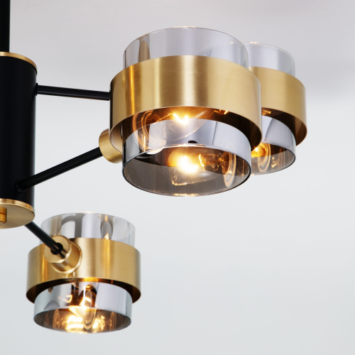 Потолочная люстра в стиле лофт 70127/6 черный/дымчатый фото 2 Потолочная люстра в стиле лофт 70127/6 черный/дымчатый фото 2