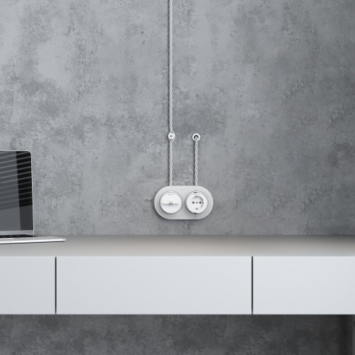 Втулка для вывода кабеля из стены 2 шт. белая ретро W6421101 фото 2