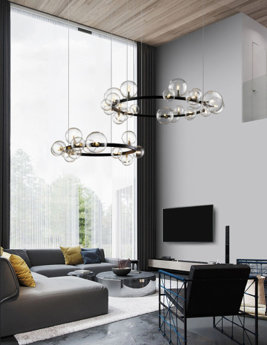 Люстра KM1294P-24 black/clear фото 3 Люстра KM1294P-24 black/clear фото 3