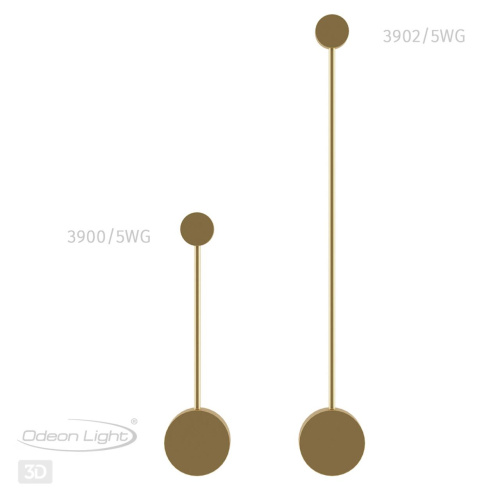 3902/5WG HIGHTECH ODL20 000 золотистый/металл Настенный светильник LED 4000K 5W 220V SATELLITE
