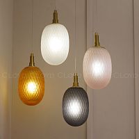 Подвесной светильник Cloyd ZAPFEN P1 / Ø13 см - латунь - белое стекло (арт.11434)