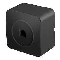 Розетка RJ-45 открытой установки, 1-местная, STEKKER, серия София, черный матовый, MST00-20-05