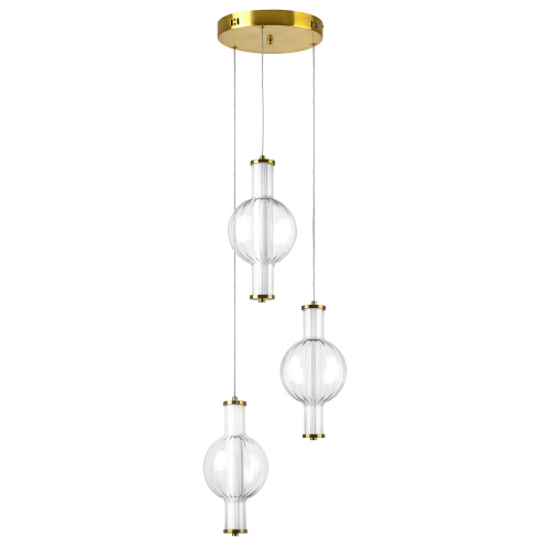 800133 Люстра BOTTO LED 3х6W 1820LM ЛАТУНЬ/ПРОЗРАЧНЫЙ/БЕЛЫЙ 3000K 800133 Люстра BOTTO LED 3х6W 1820LM ЛАТУНЬ/ПРОЗРАЧНЫЙ/БЕЛЫЙ 3000K
