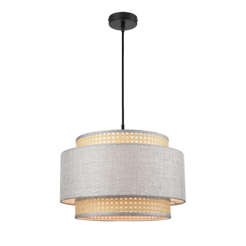 8043/1 MODERNI LN26 338 черный/серый/бежевый, металл/текстиль/ротанг Подвесной светильник Е27 1*60W 220V LAUNA фото 6 8043/1 MODERNI LN26 338 черный/серый/бежевый, металл/текстиль/ротанг Подвесной светильник Е27 1*60W 220V LAUNA фото 6