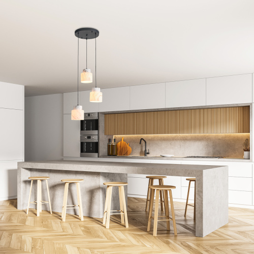 Подвесной светильник Escada 1173/3S E27*60W Black/Marble white фото 2