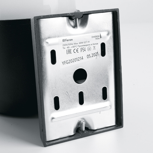 Светильник садово-парковый Feron DH0904,на стену вверх,  E27 230V, черный фото 2