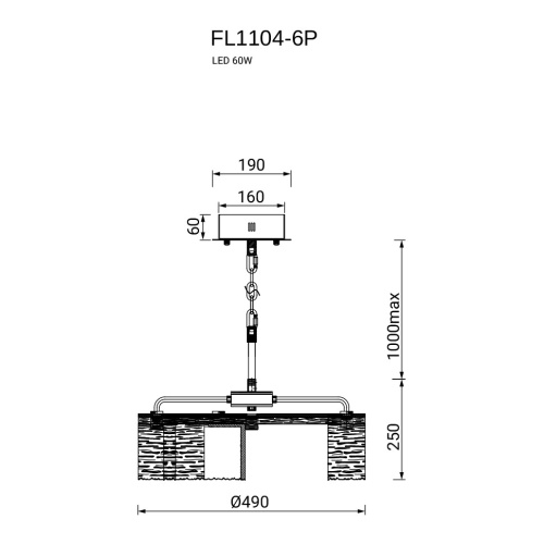 Люстра подвесная De Palais FL1104-6P фото 2 Люстра подвесная De Palais FL1104-6P фото 2