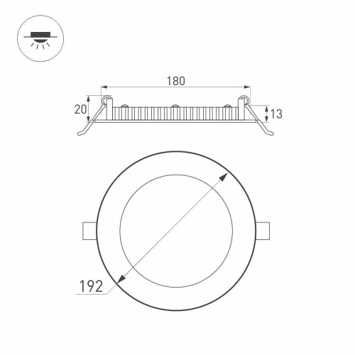 Встраиваемый светодиодный светильник Arlight DL-192M-18W Day White 020115 фото 2 Встраиваемый светодиодный светильник Arlight DL-192M-18W Day White 020115 фото 2