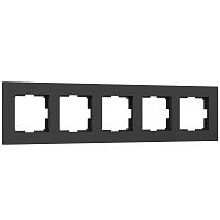 Рамка из поликарбоната на 5 постов Slab черный софт W0052908