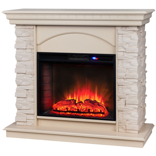 Каминокомплект ELFORD/РАЛЬФ Белый дуб с очагом Электроочаг SPARTA 25.5 фото 2