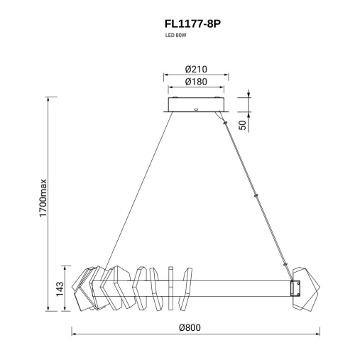Люстра подвесная Celeste Chrome FL1177-8P фото 2