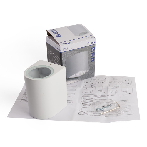 Светильник садово-парковый Feron DH014,на стену, GU10 230V, белый фото 2