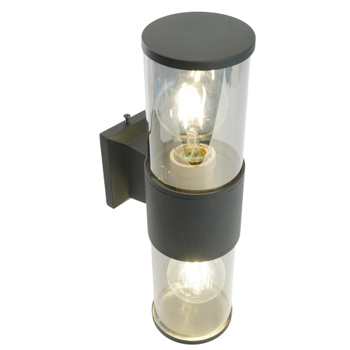 Светильник садово-парковый Feron DH1302, на стену вверх/вниз,  E27 230V, черный фото 7