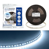 Светодиодная LED лента Feron LS520 стабилизированная, 120SMD(2835)/м 11Вт/м 24V 20000*10*1.22мм 6000К IP20