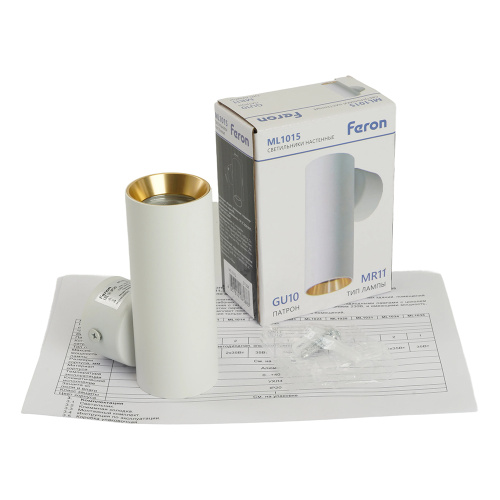 Светильник Feron ML1015 настенный под лампу GU10, белый + золото фото 11